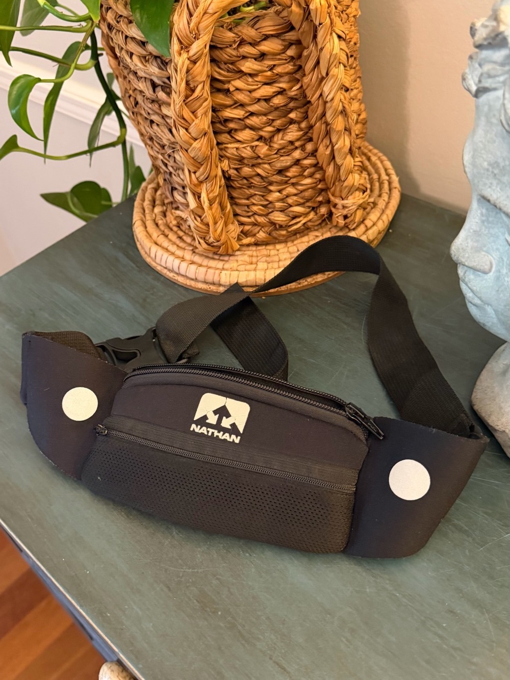 Nathan Runners Pack waist belt in back.